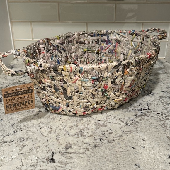 Other - NWT Trader Joe’s Hand Woven Recycled Newspaper Basket